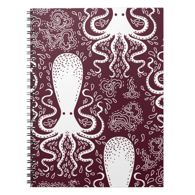 vintage Octopus mönster. Anteckningsbok (Framsidan)