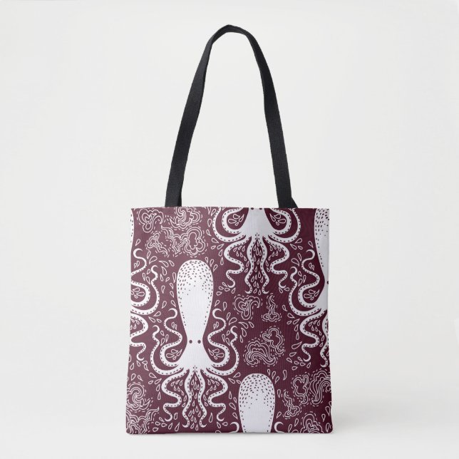 vintage Octopus mönster. Tygkasse (Framsida)
