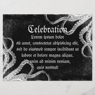 Vintage Octopus-Mörk Inbjudningar