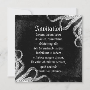 Vintage Octopus-Mörk Inbjudningar