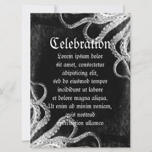 Vintage Octopus-Mörk Inbjudningar