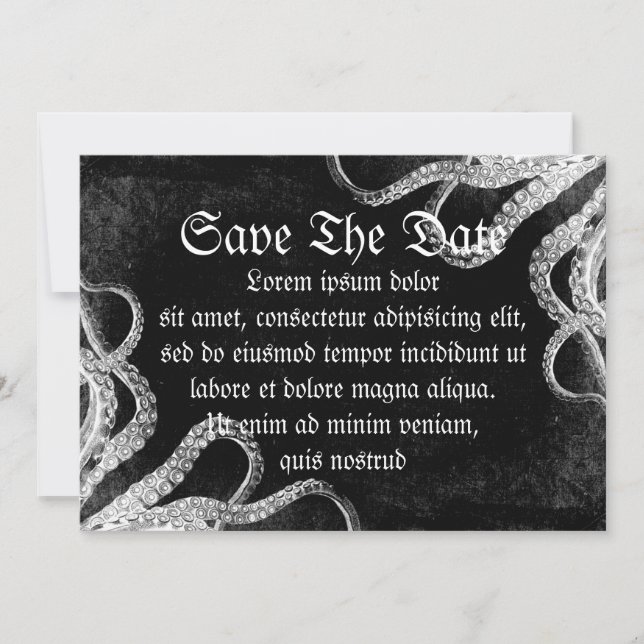 Vintage Octopus-Mörk Spara Datumet (Framsida)