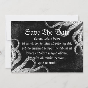 Vintage Octopus-Mörk Spara Datumet