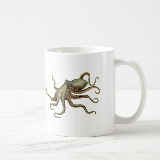 Vintage Octopus Nautical Sea Creator Kaffemugg (Höger)