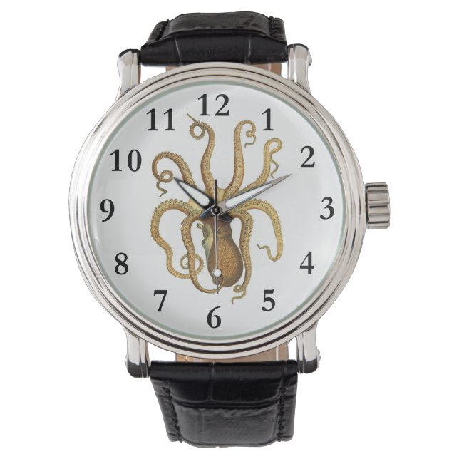 Vintage Octopus Retro Squid Watch Armbandsur (Framsida)