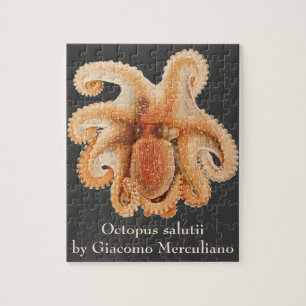 Vintage Octopus Salutii, marina vattenlevande djur Pussel