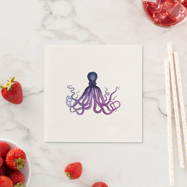 Vintage Octopus Sealife  Pappersservett (Insitu)