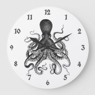 Vintage Octopus Stor Klocka