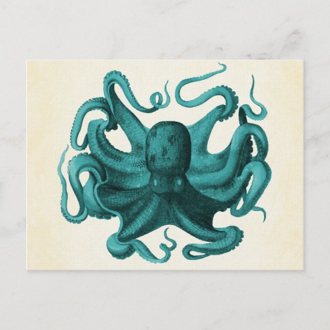 Vintage Octopus Vykort (Framsida)
