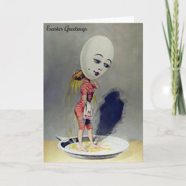 Vintage Odd Egg Head Påsk Card Helgkort (Framsida)