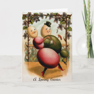 Vintage Odd Egg-huvuden Påsk-kort Helgkort