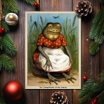 Vintage Odd Frog Dam-julkort Helgkort<br><div class="desc">Vintage Viktorianska udda grå dam julkort. Hög kvalitet,  anpassningsbarna återställde vintage bild från slutet av 1800-talet.</div>