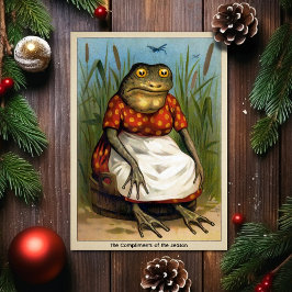 Vintage Odd Frog Dam-julkort Helgkort