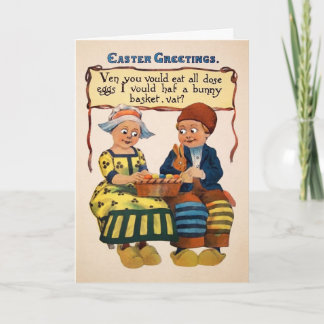 Vintage Odd Kids Easter Card Helgkort