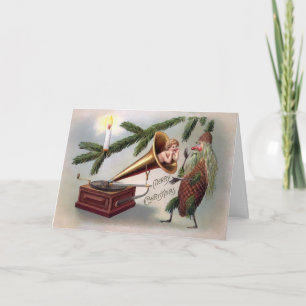 Vintage Odd Pinecone Man-julkort Helgkort