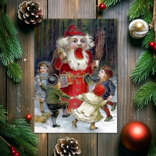 Vintage Odd Santa Nutcracker-julkort Helgkort