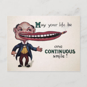 Vintage Odd Smile Victorian Postcard Vykort