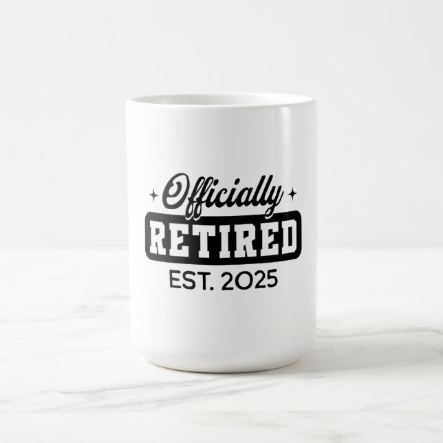 Vintage officiellt pensionerad 2025 Funny Pension Kaffemugg (Center)