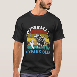 Vintage O'fishally 85 år gammal rolig fiske födels T Shirt