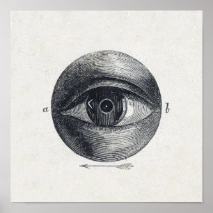 Vintage Öga Illustration Poster