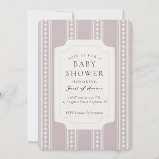 Vintage Ogee-randig geometrisk baby shower Inbjudningar