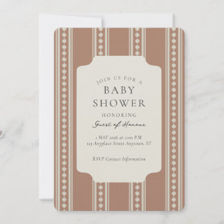 Vintage Ogee-randig geometrisk baby shower Inbjudningar