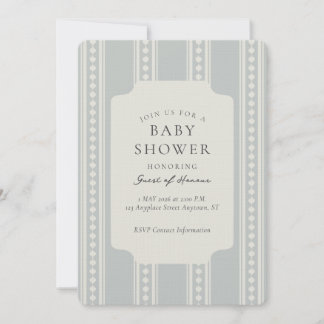 Vintage Ogee-randig geometrisk baby shower Inbjudningar
