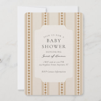 Vintage Ogee-randig geometrisk baby shower Inbjudningar