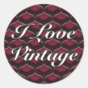 Vintage Ogee Red Berries Runt Klistermärke
