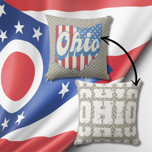 Vintage Ohio Distress Geometric Kudde