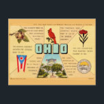 Vintage Ohio Facts Postcard Vykort<br><div class="desc">A unique vintage postcard for Ohio repurposed as a new postcard!</div>