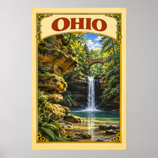 Vintage Ohio Hocking Hills State Park Resa Poster