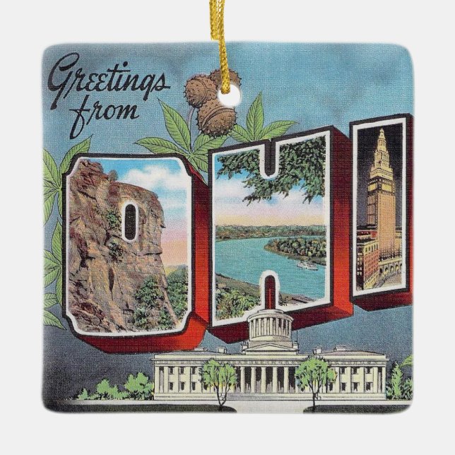 Vintage Ohio Julgransprydnad Keramik (Framsida)