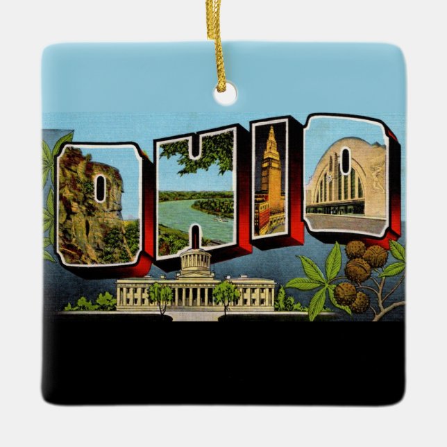 Vintage Ohio Julgransprydnad Keramik (Framsida)