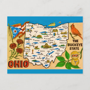 Vintage Ohio Kartpostkort Vykort