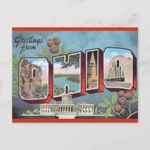 Vintage Ohio Röd Postkort Vykort