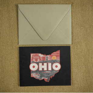 Vintage Ohio USA Karta vykort