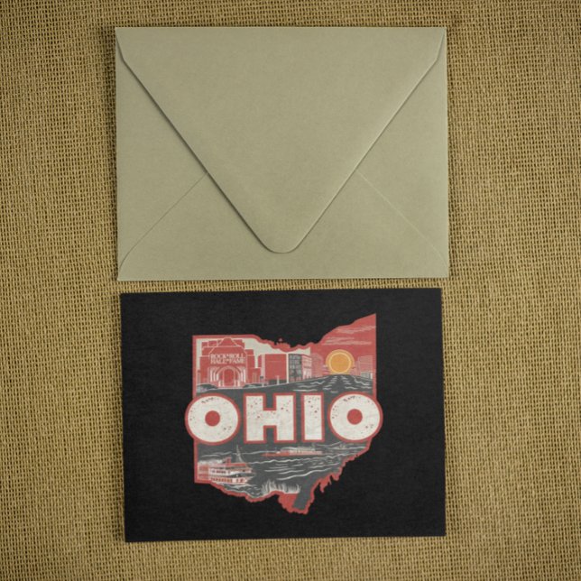 Vintage Ohio USA Karta vykort (ohio usa map vintage postcard)