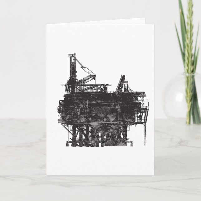 Vintage Oil Rig Kort (Framsida)