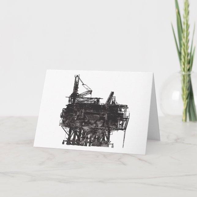 Vintage Oil Rig Kort (Framsida)