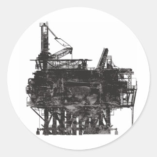 Vintage Oil Rig Runt Klistermärke