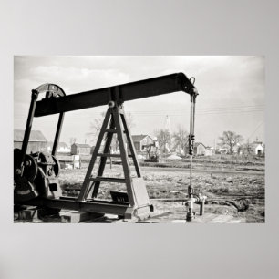 Vintage Oil well Photo Poster