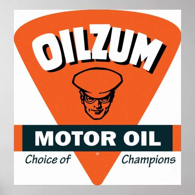Vintage Oilzum-skylt för motorolja Poster (Framsidan)