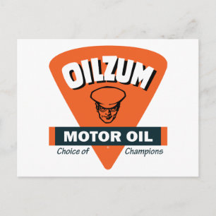 Vintage Oilzum-skylt för motorolja Vykort