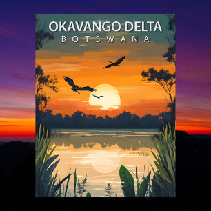 Vintage Okavango Delta Botswana Resa Vykort