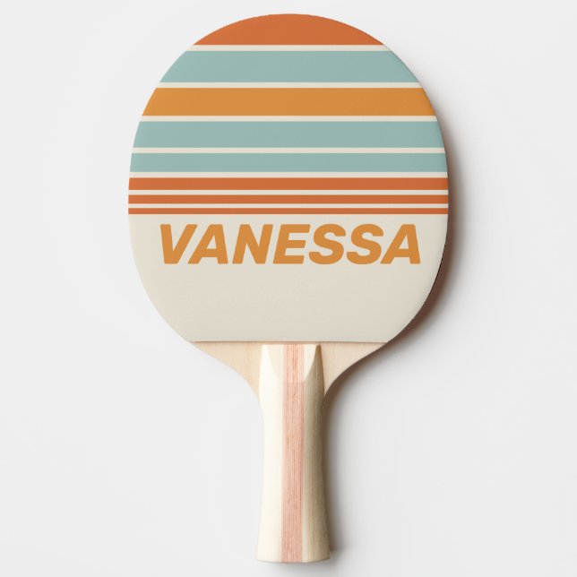 Vintage Ökenblomma Horisont Randig med namn Pingisracket (Framsidan)