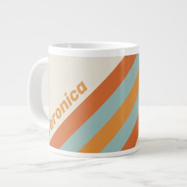 Vintage Ökenblomma Ränder med Namn Jumbo Mugg