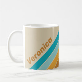 Vintage ökenregnbågsränder med namn kaffemugg