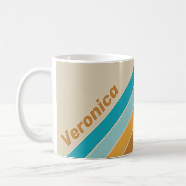 Vintage ökenregnbågsränder med namn kaffemugg (Vänster)