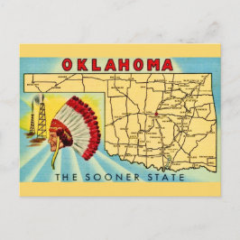 Vintage Oklahoma-karta vykort